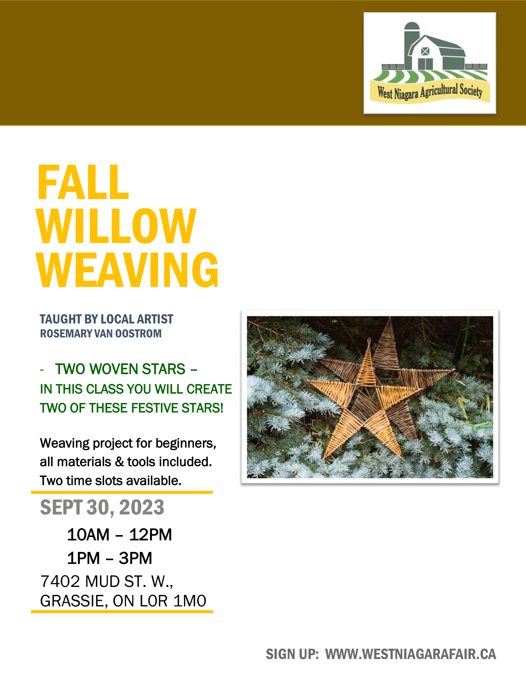 Fall Willow Weaving Flyer